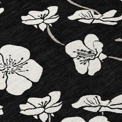 LOOMLAN Rugs Ensa Black Washable Indoor-Outdoor Rug