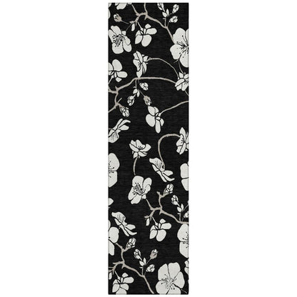 LOOMLAN Rugs Ensa Black Washable Indoor-Outdoor Rug