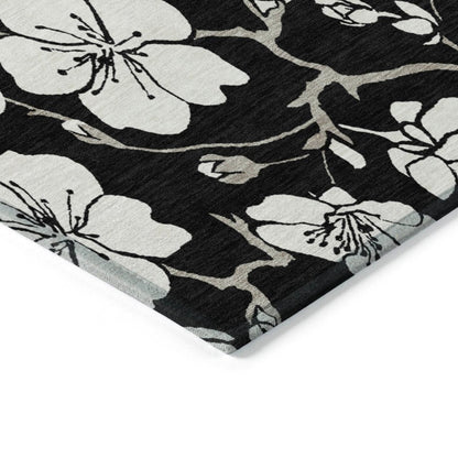 LOOMLAN Rugs Ensa Black Washable Indoor-Outdoor Rug
