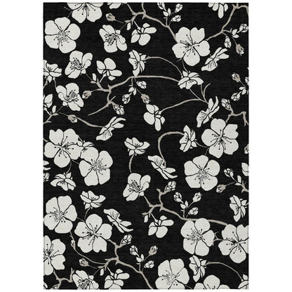 LOOMLAN Rugs Ensa Black Washable Indoor-Outdoor Rug