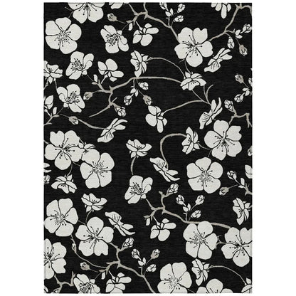 LOOMLAN Rugs Ensa Black Washable Indoor-Outdoor Rug