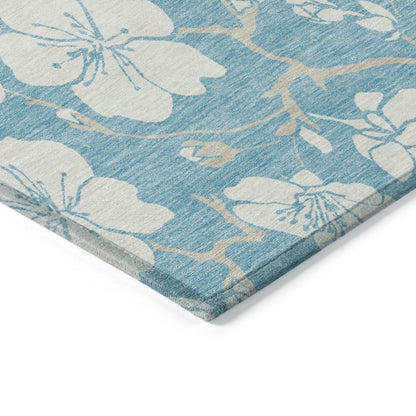 LOOMLAN Rugs Ensa Blue Washable Indoor-Outdoor Rug