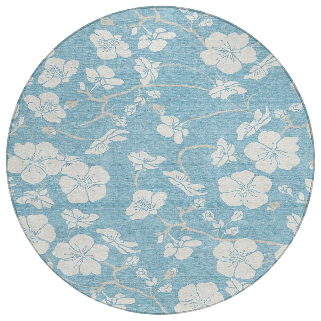 LOOMLAN Rugs Ensa Blue Washable Indoor-Outdoor Rug