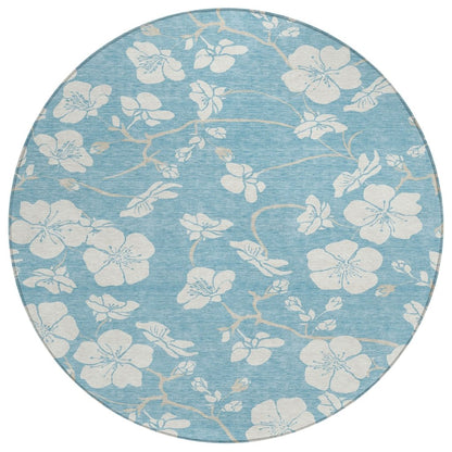 LOOMLAN Rugs Ensa Blue Washable Indoor-Outdoor Rug