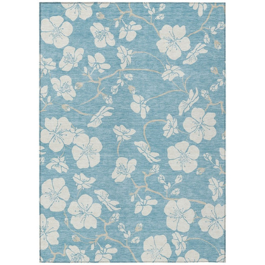 LOOMLAN Rugs Ensa Blue Washable Indoor-Outdoor Rug