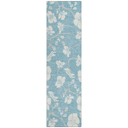 LOOMLAN Rugs Ensa Blue Washable Indoor-Outdoor Rug