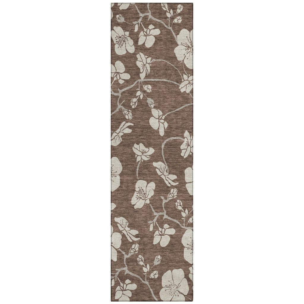 LOOMLAN Rugs Ensa Brown Washable Indoor-Outdoor Rug