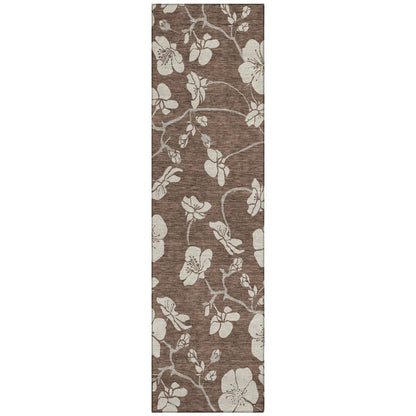 LOOMLAN Rugs Ensa Brown Washable Indoor-Outdoor Rug