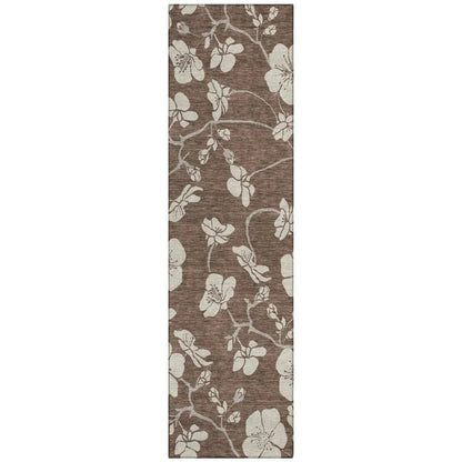 LOOMLAN Rugs Ensa Brown Washable Indoor-Outdoor Rug