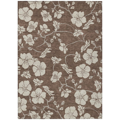 LOOMLAN Rugs Ensa Brown Washable Indoor-Outdoor Rug