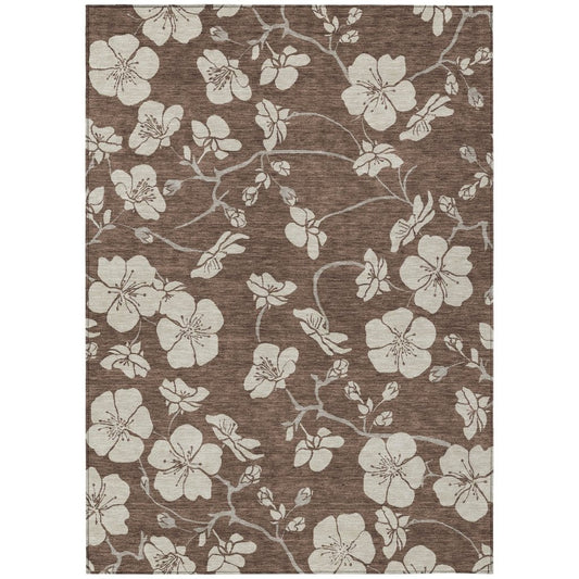 LOOMLAN Rugs Ensa Brown Washable Indoor-Outdoor Rug