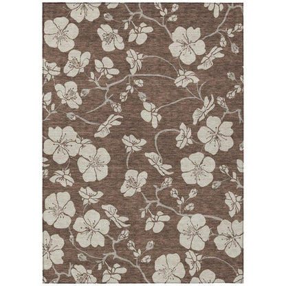 LOOMLAN Rugs Ensa Brown Washable Indoor-Outdoor Rug