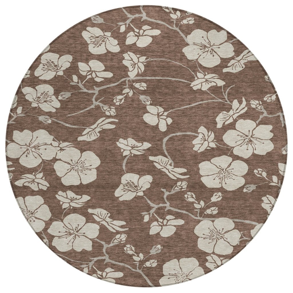 LOOMLAN Rugs Ensa Brown Washable Indoor-Outdoor Rug