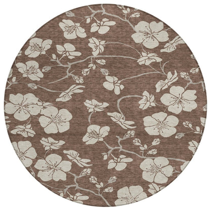 LOOMLAN Rugs Ensa Brown Washable Indoor-Outdoor Rug