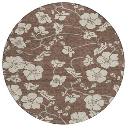 LOOMLAN Rugs Ensa Brown Washable Indoor-Outdoor Rug