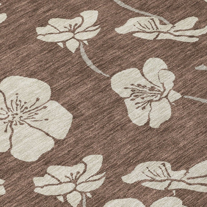 LOOMLAN Rugs Ensa Brown Washable Indoor-Outdoor Rug