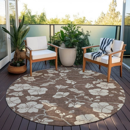 LOOMLAN Rugs Ensa Brown Washable Indoor-Outdoor Rug
