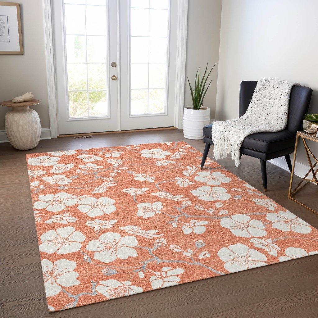 LOOMLAN Rugs Ensa Coral Washable Indoor-Outdoor Rug