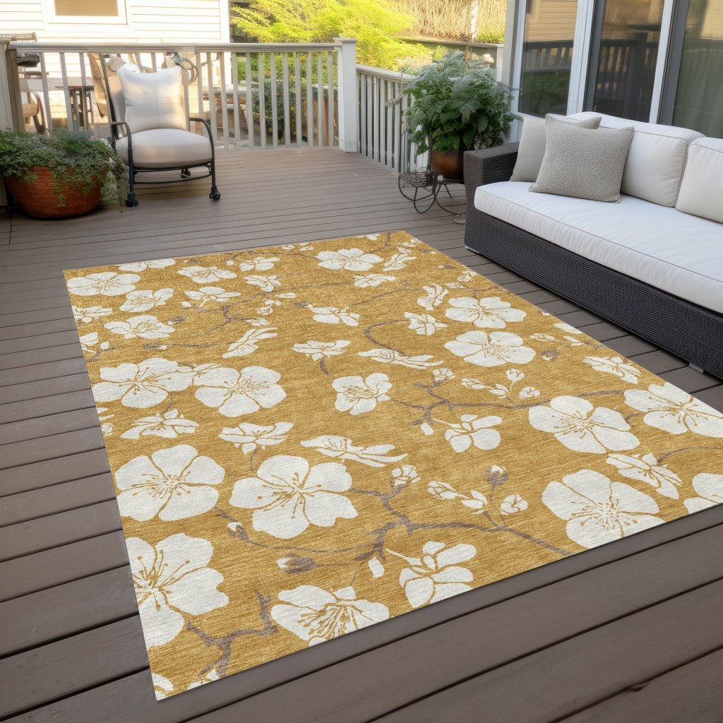 LOOMLAN Rugs Ensa Gold Washable Indoor-Outdoor Rug