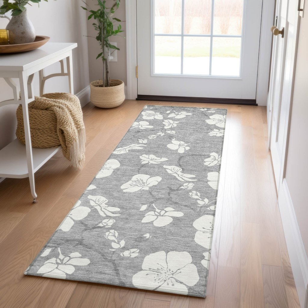 LOOMLAN Rugs Ensa Gray Washable Indoor-Outdoor Rug