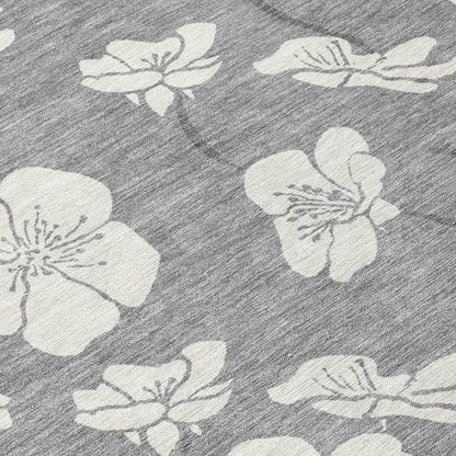 LOOMLAN Rugs Ensa Gray Washable Indoor-Outdoor Rug