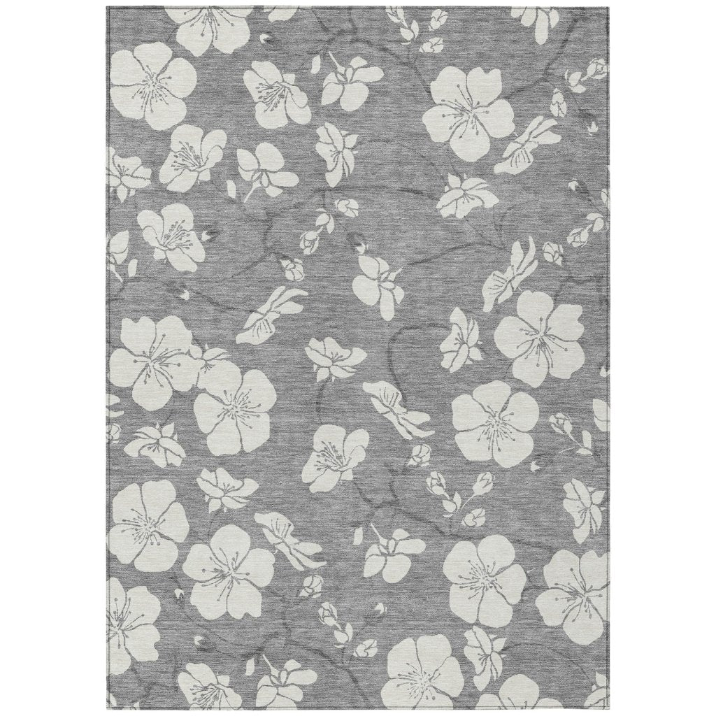 LOOMLAN Rugs Ensa Gray Washable Indoor-Outdoor Rug