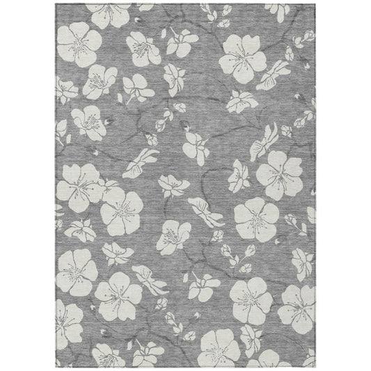 LOOMLAN Rugs Ensa Gray Washable Indoor-Outdoor Rug
