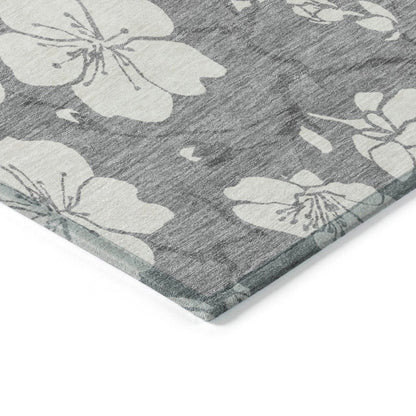 LOOMLAN Rugs Ensa Gray Washable Indoor-Outdoor Rug