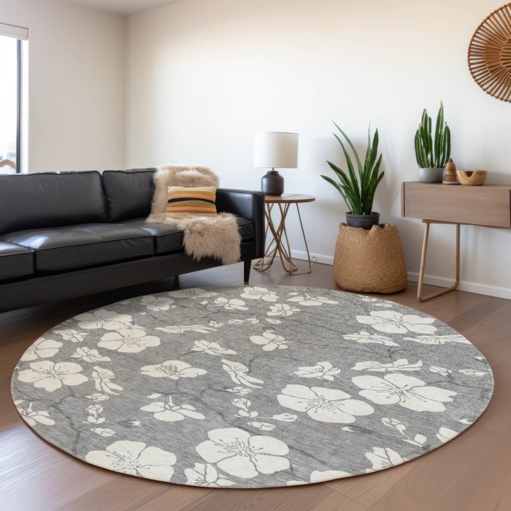 LOOMLAN Rugs Ensa Gray Washable Indoor-Outdoor Rug