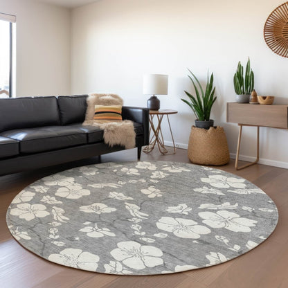 LOOMLAN Rugs Ensa Gray Washable Indoor-Outdoor Rug