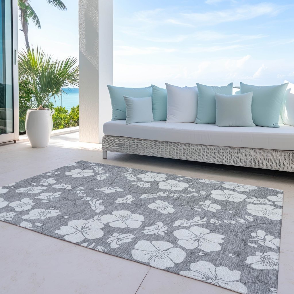 LOOMLAN Rugs Ensa Gray Washable Indoor-Outdoor Rug