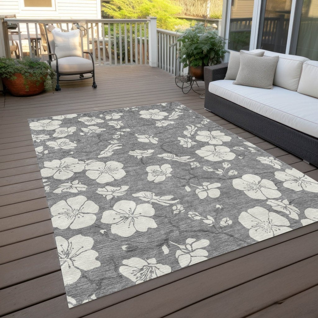 LOOMLAN Rugs Ensa Gray Washable Indoor-Outdoor Rug