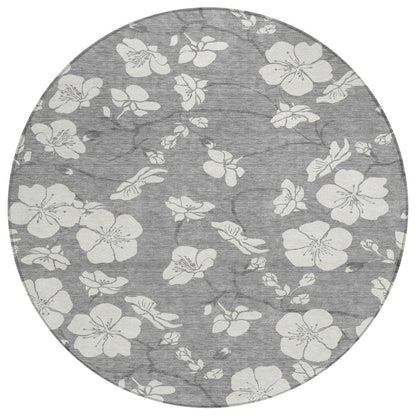 LOOMLAN Rugs Ensa Gray Washable Indoor-Outdoor Rug