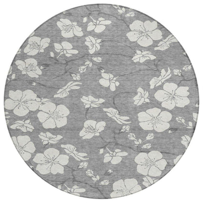 LOOMLAN Rugs Ensa Gray Washable Indoor-Outdoor Rug