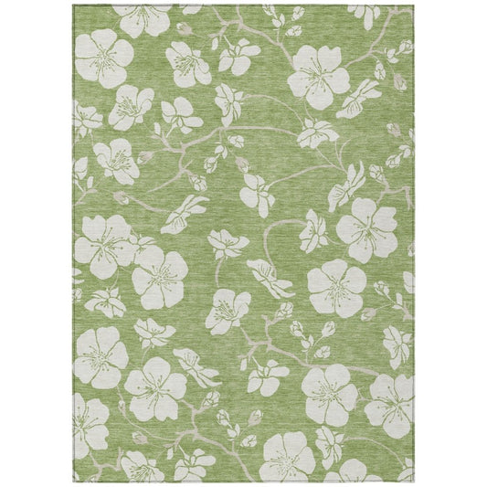LOOMLAN Rugs Ensa Green Washable Indoor-Outdoor Rug