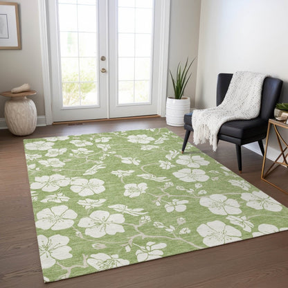 LOOMLAN Rugs Ensa Green Washable Indoor-Outdoor Rug