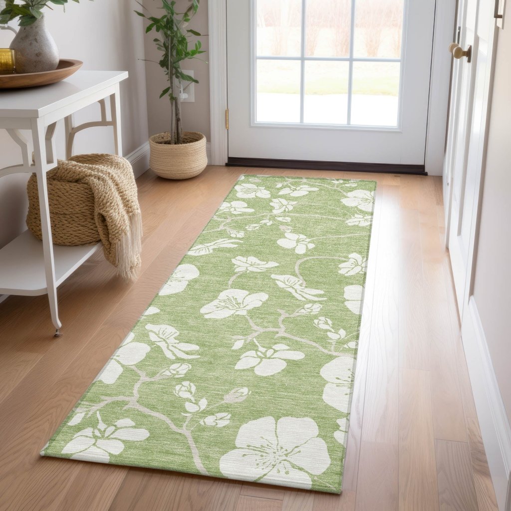 LOOMLAN Rugs Ensa Green Washable Indoor-Outdoor Rug