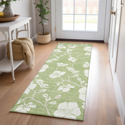 LOOMLAN Rugs Ensa Green Washable Indoor-Outdoor Rug