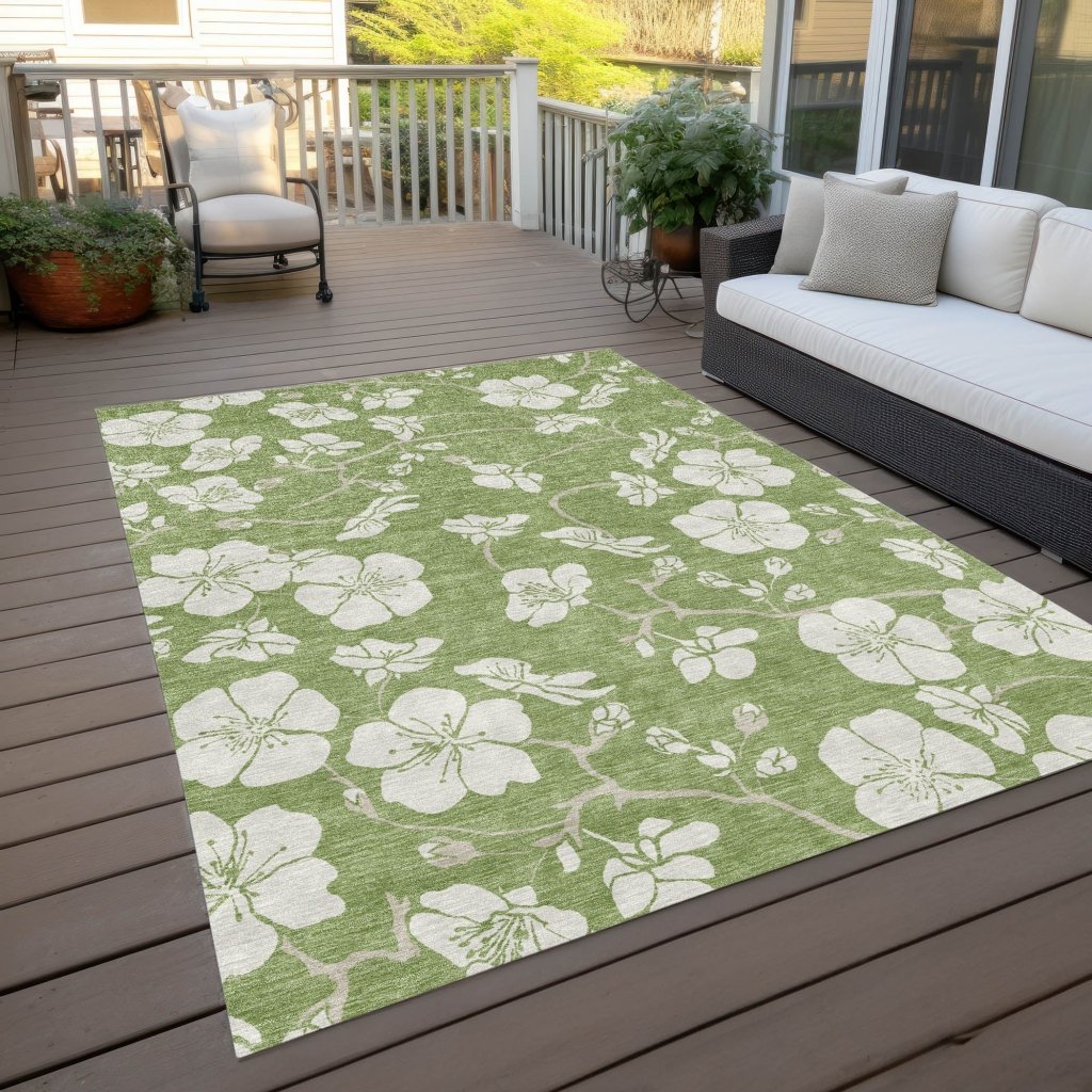 LOOMLAN Rugs Ensa Green Washable Indoor-Outdoor Rug