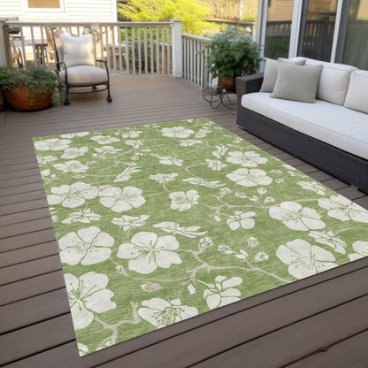 LOOMLAN Rugs Ensa Green Washable Indoor-Outdoor Rug
