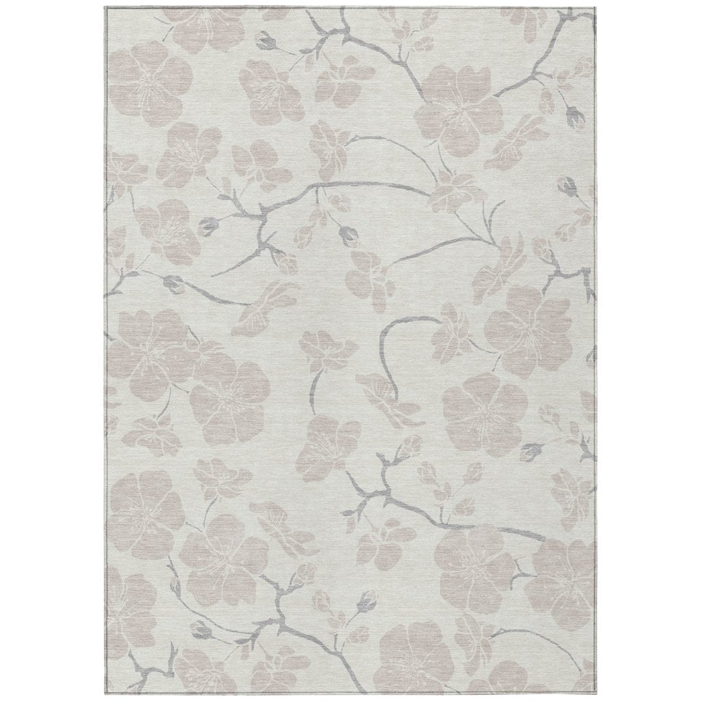 LOOMLAN Rugs Ensa Ivory Washable Indoor-Outdoor Rug