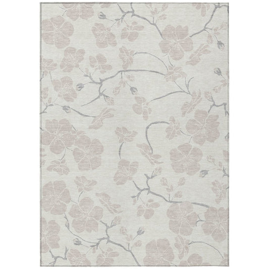LOOMLAN Rugs Ensa Ivory Washable Indoor-Outdoor Rug