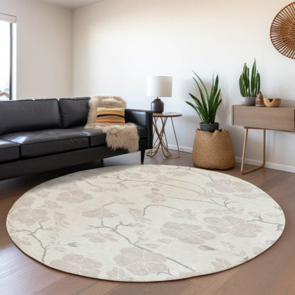 LOOMLAN Rugs Ensa Ivory Washable Indoor-Outdoor Rug