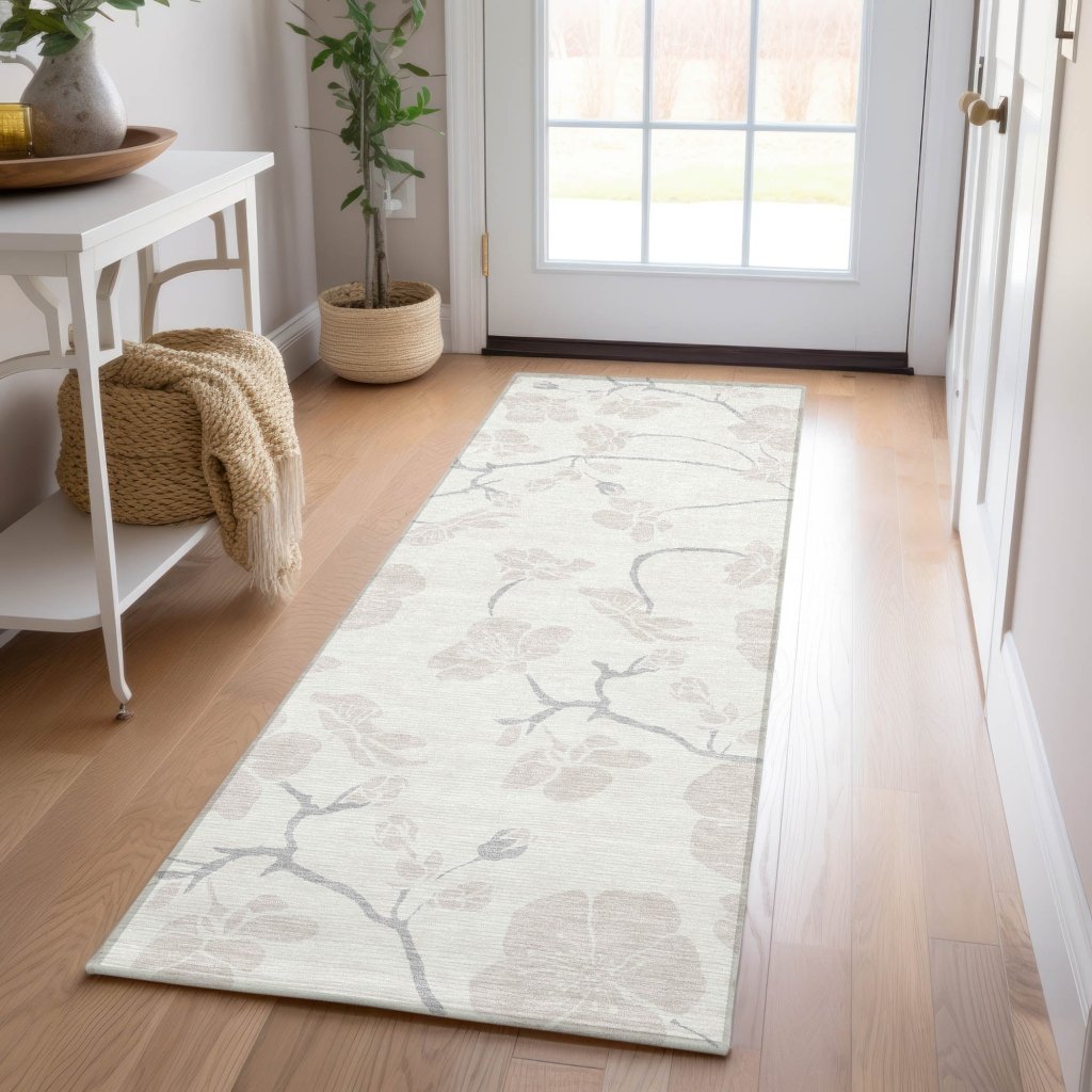 LOOMLAN Rugs Ensa Ivory Washable Indoor-Outdoor Rug