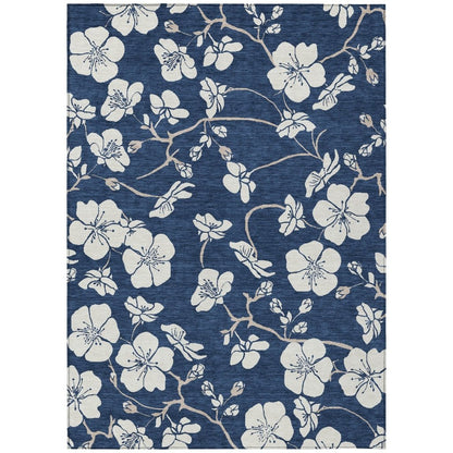 LOOMLAN Rugs Ensa Navy Washable Indoor-Outdoor Rug