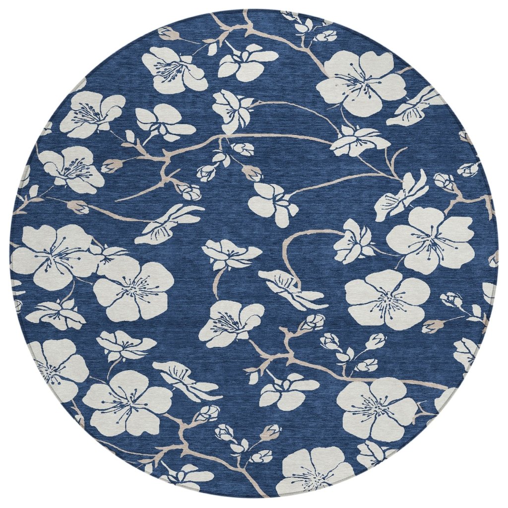 LOOMLAN Rugs Ensa Navy Washable Indoor-Outdoor Rug