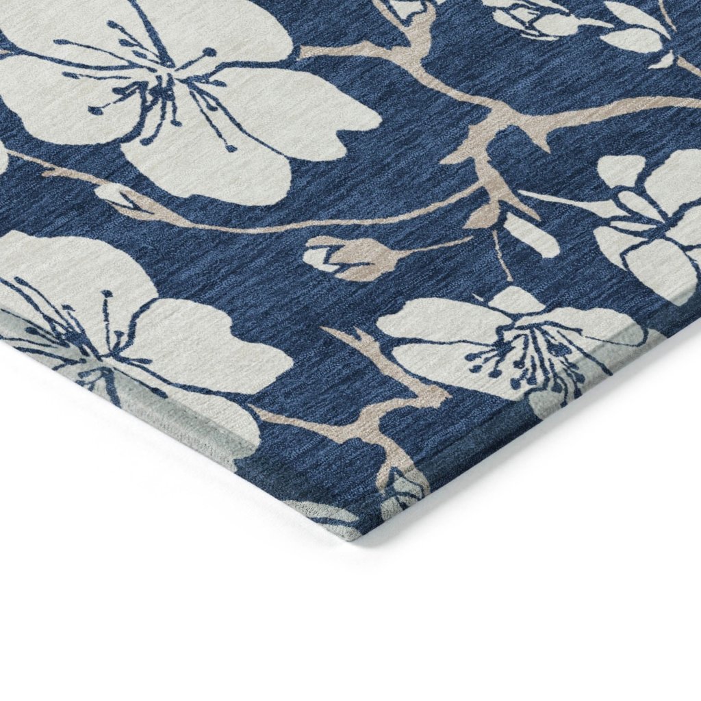 LOOMLAN Rugs Ensa Navy Washable Indoor-Outdoor Rug