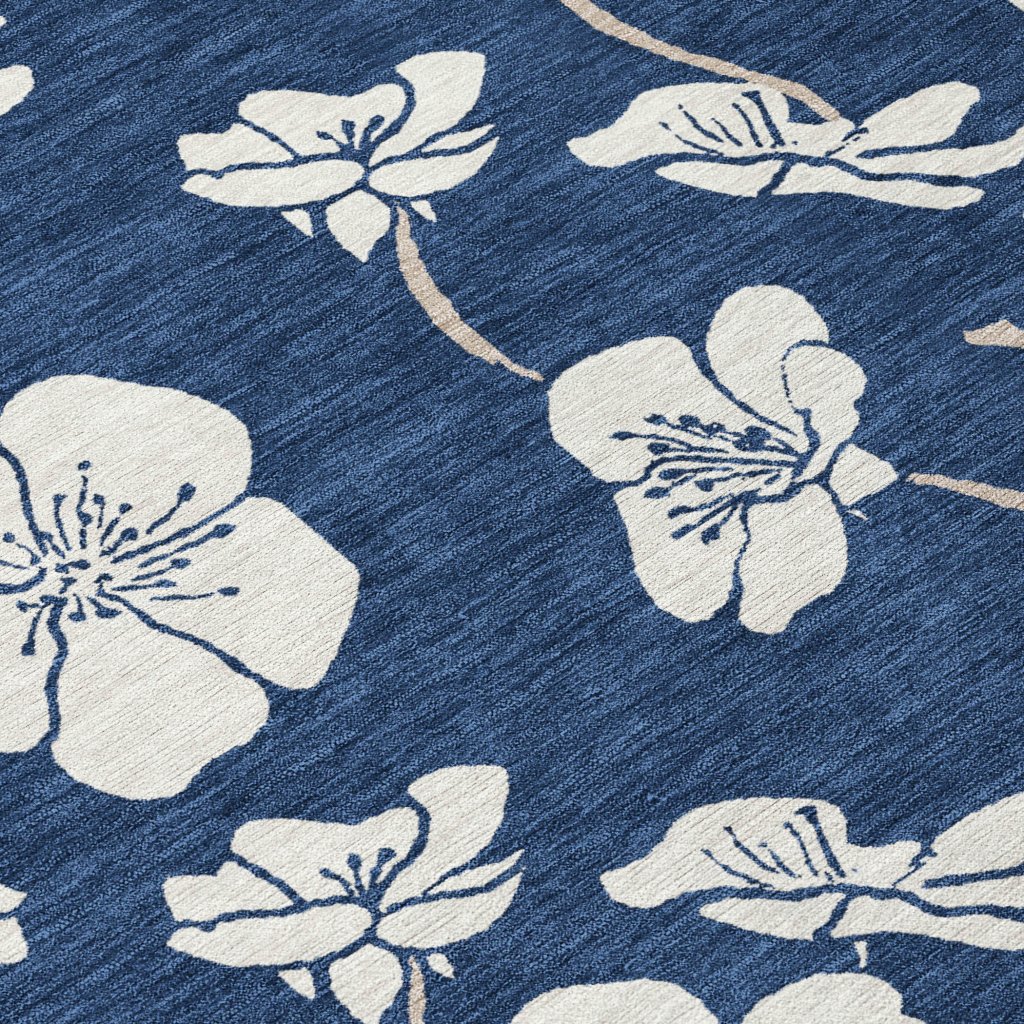 LOOMLAN Rugs Ensa Navy Washable Indoor-Outdoor Rug