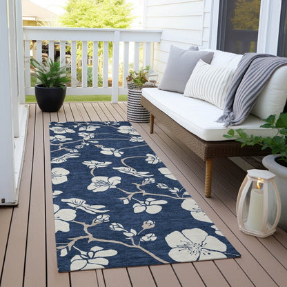 LOOMLAN Rugs Ensa Navy Washable Indoor-Outdoor Rug