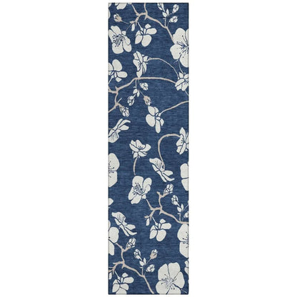 LOOMLAN Rugs Ensa Navy Washable Indoor-Outdoor Rug